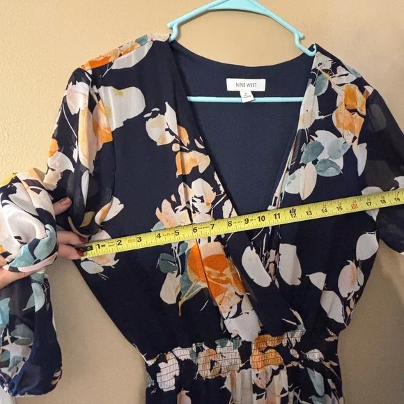 Nine West floral faux wrap dress size 10 - Picture 11 of 14